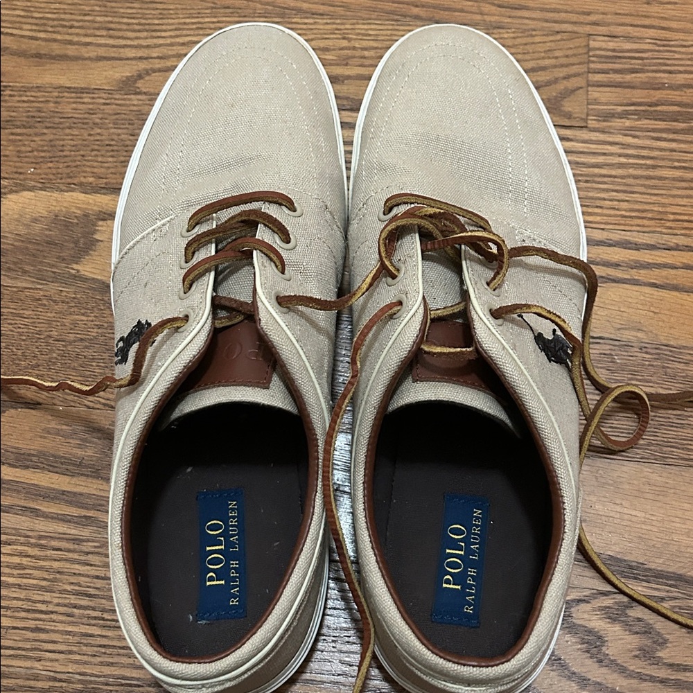 Polo by Ralph Lauren Shoes Men’s 12 Tan Boat Sneakers Yacht Beach Resort - Picture 11 of 12